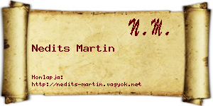 Nedits Martin névjegykártya